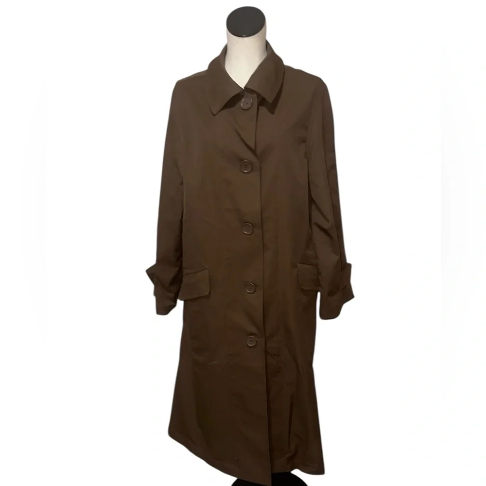NWT $268 MAX STUDIO Long Jacket Trench Coat In Color Toffee Large